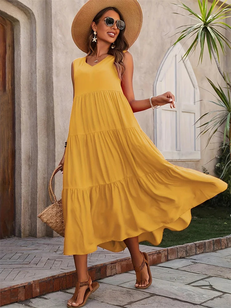 EVY | LONG FLARED DRESS