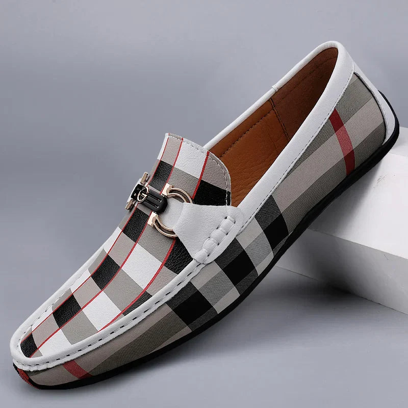 CARVETTI CHECKED LEATHER LOAFER