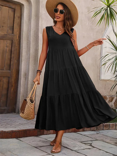 EVY | LONG FLARED DRESS