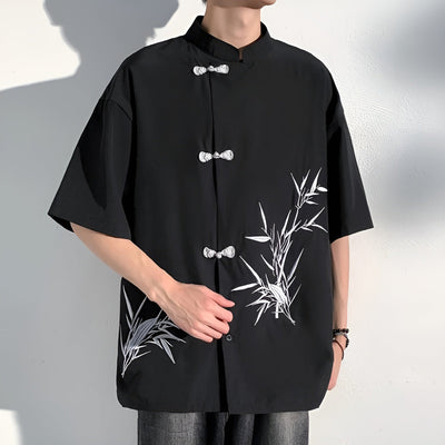 Zhou Silk Shirt with Embroidered Details