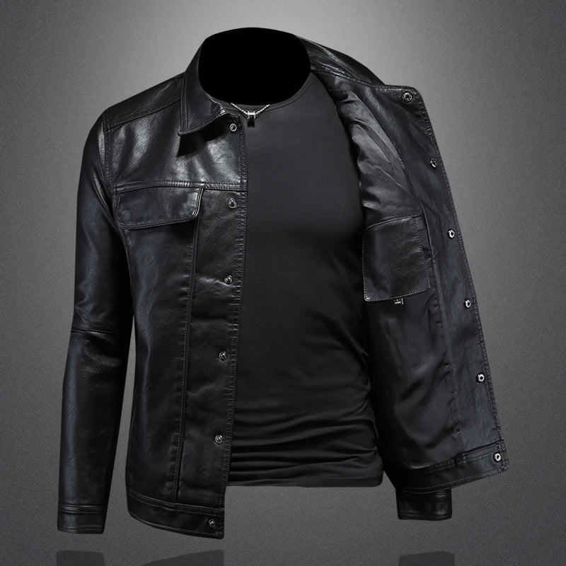 Bruce - Casual Slim Fit Leather Jacket