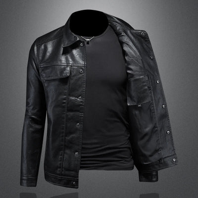 Bruce - Casual Slim Fit Leather Jacket
