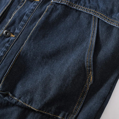 City Style Cargo Denim Jacket