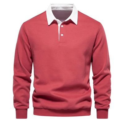 Austin - Long-Sleeved Polo Collar Sweatshirt