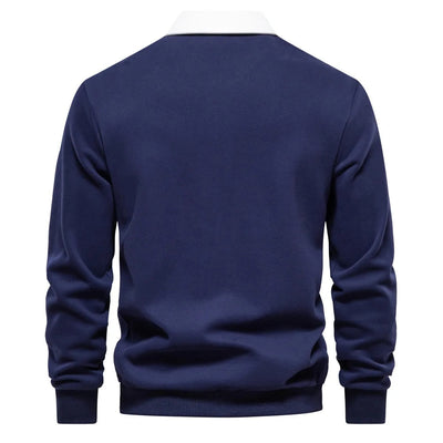 Austin - Long-Sleeved Polo Collar Sweatshirt