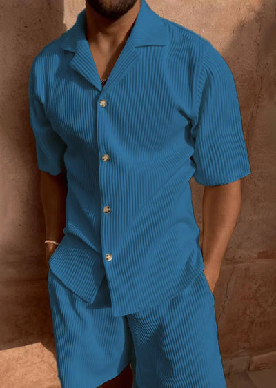 Men's Cord Set Short Sleeve Outfit