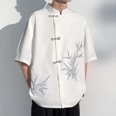 Zhou Silk Shirt with Embroidered Details