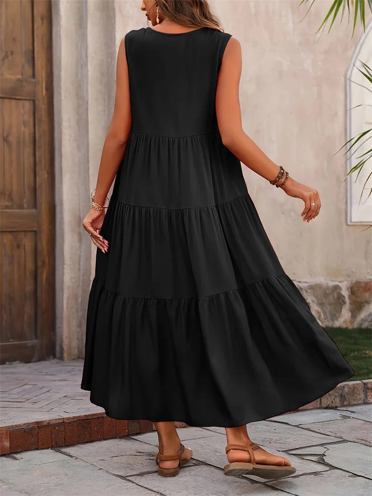 EVY | LONG FLARED DRESS