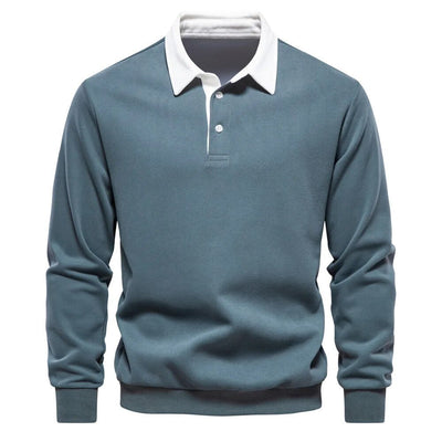 Austin - Long-Sleeved Polo Collar Sweatshirt