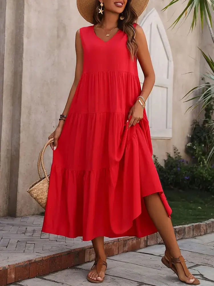 EVY | LONG FLARED DRESS