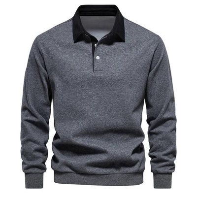 Austin - Long-Sleeved Polo Collar Sweatshirt