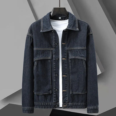 City Style Cargo Denim Jacket