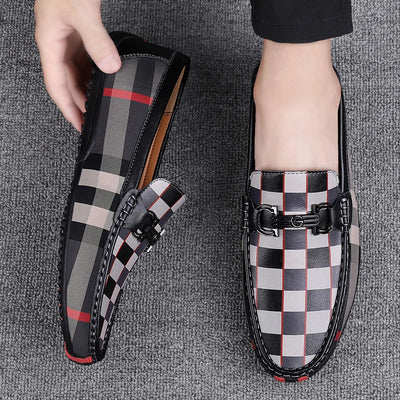 CARVETTI CHECKED LEATHER LOAFER