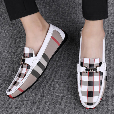 CARVETTI CHECKED LEATHER LOAFER
