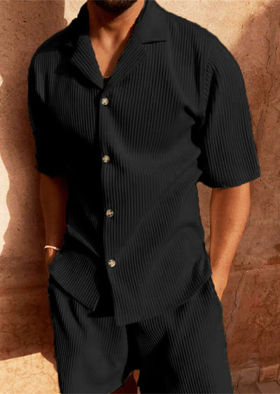 Men's Cord Set Short Sleeve Outfit