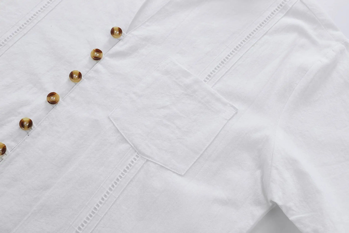 Men's Cotton Cuban Collar Shirt Long Sleeve Casual