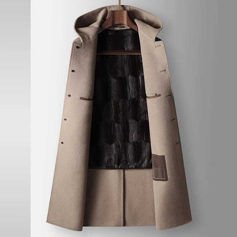Luciano Wool Overcoat with Hood