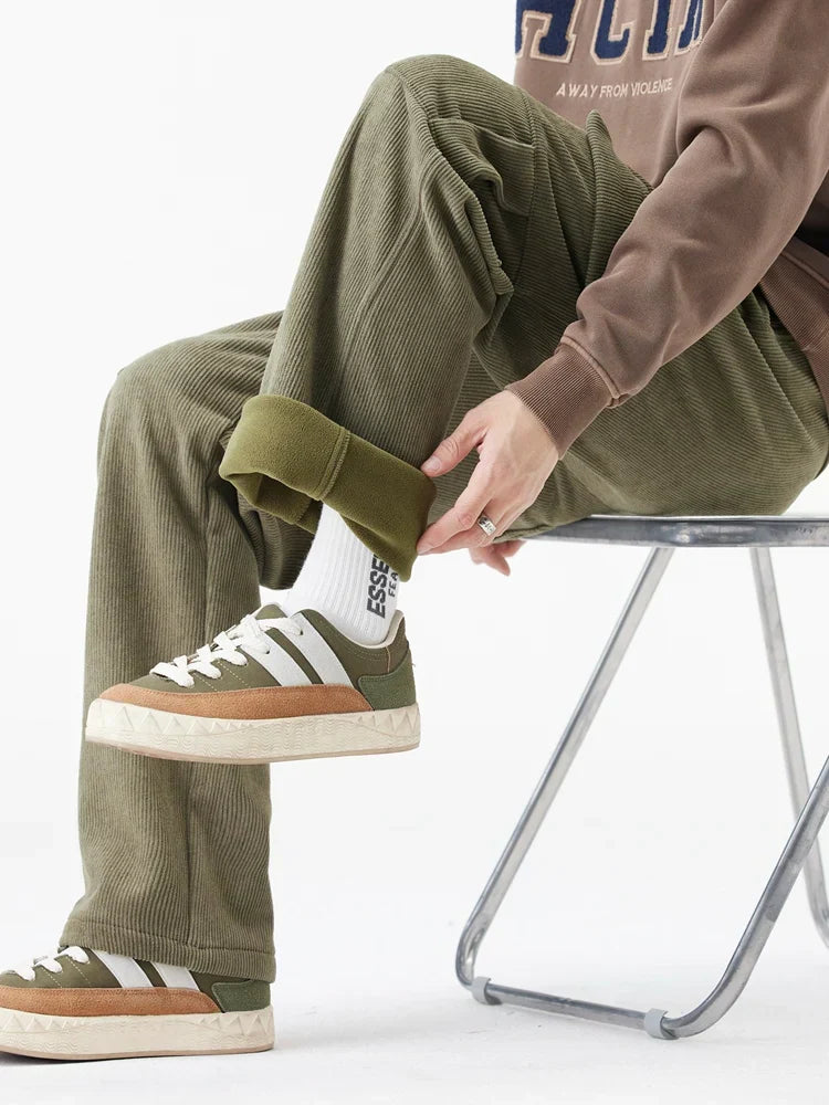 Fleece-Lined Corduroy Sweatpants