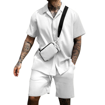 Men's Cotton Shirt and Shorts Set