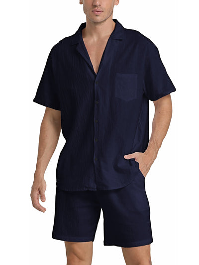 Men's Linen Shirt and Shorts Set