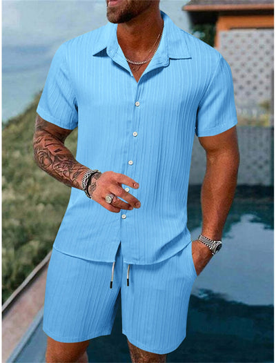 Men's Lightweight Cotton Beach Shirt Set