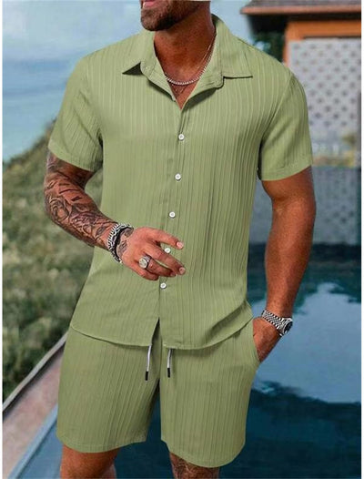 Men's Lightweight Cotton Beach Shirt Set