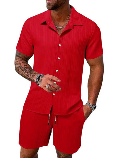 Men's Lightweight Cotton Beach Shirt Set