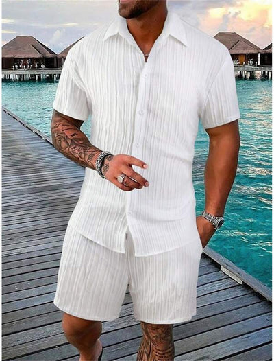 Men's Lightweight Cotton Beach Shirt Set