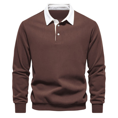 Austin - Long-Sleeved Polo Collar Sweatshirt