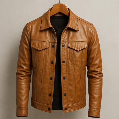 Bruce - Casual Slim Fit Leather Jacket