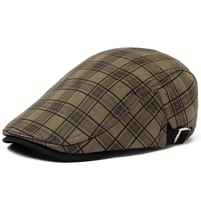 Ashford  - Adjustable Vintage Plaid Beret Cap