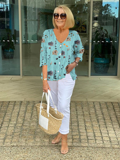 ESTHER | ELEGANT FLORAL TOP