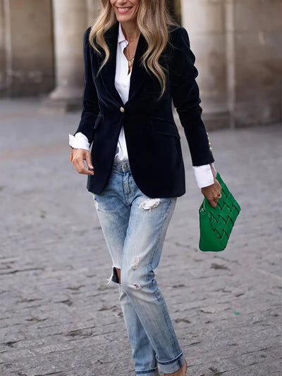 Isla | Elegant Velvet Blazer