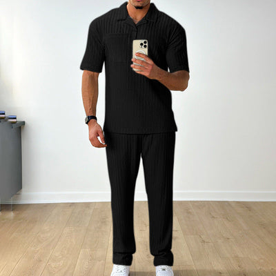 Men's Polo Shirt and Pants Set for Summer Casual Wear