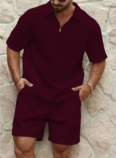 Men's Waffle Knit Short Set | Casual & Breathable