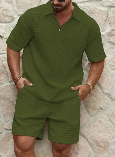 Men's Waffle Knit Short Set | Casual & Breathable