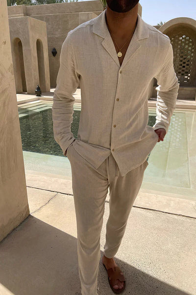 Men's Linen Shirt and Pants Set