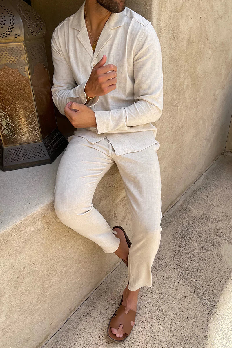 Men's Linen Shirt and Pants Set