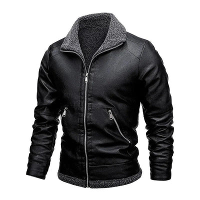 Elegant Fleece Leather Jacket