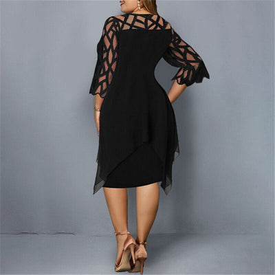 ODESSA | CHIC MIDI DRESS IN LARGE SIZE FOR MODERN WOMEN