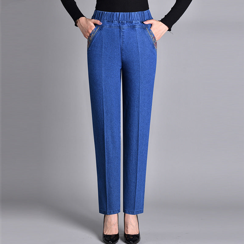 Harlow Manchester | Women's Jeans with Side Pockets and Elastic Waist