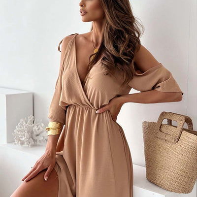 AURORA | FLATTERING V-NECK DRESS
